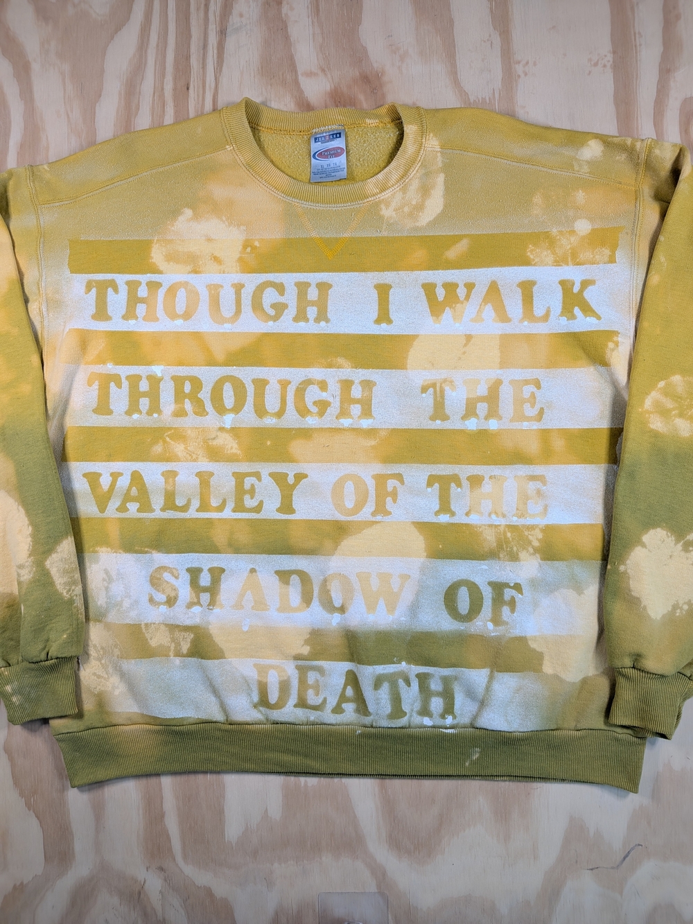 Yellow And Olive Streetwear Tie Dye Crewneck. - Picture 1 of 3